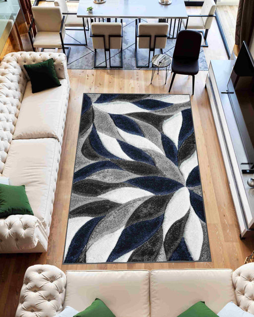 4D Shaggy Rug Design 6994 Navy 8x11 (7'8x10'8")"