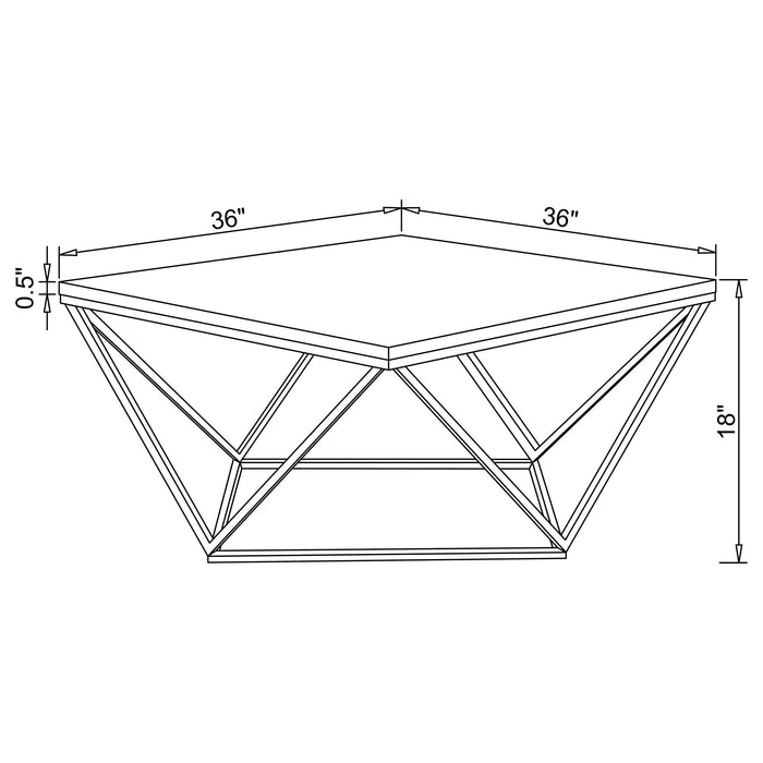 Meryl Square Coffee Table White and Gold