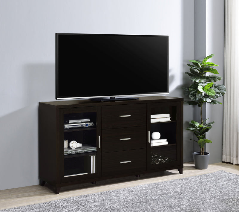 Lewes 2-door Engineered Wood 60-inch TV Stand Cappuccino