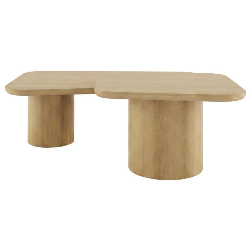 Lester 2-Piece Rounded Pedestal Nesting Coffee Table Set