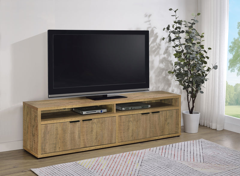 Mueble de TV/consola multimedia de madera de ingeniería Sentnor de 79 pulgadas y 4 puertas Mango