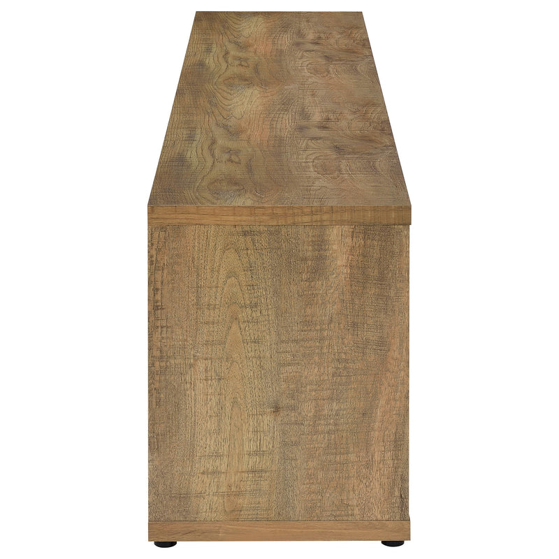 Mueble de TV/consola multimedia de madera de ingeniería Sentnor de 79 pulgadas y 4 puertas Mango
