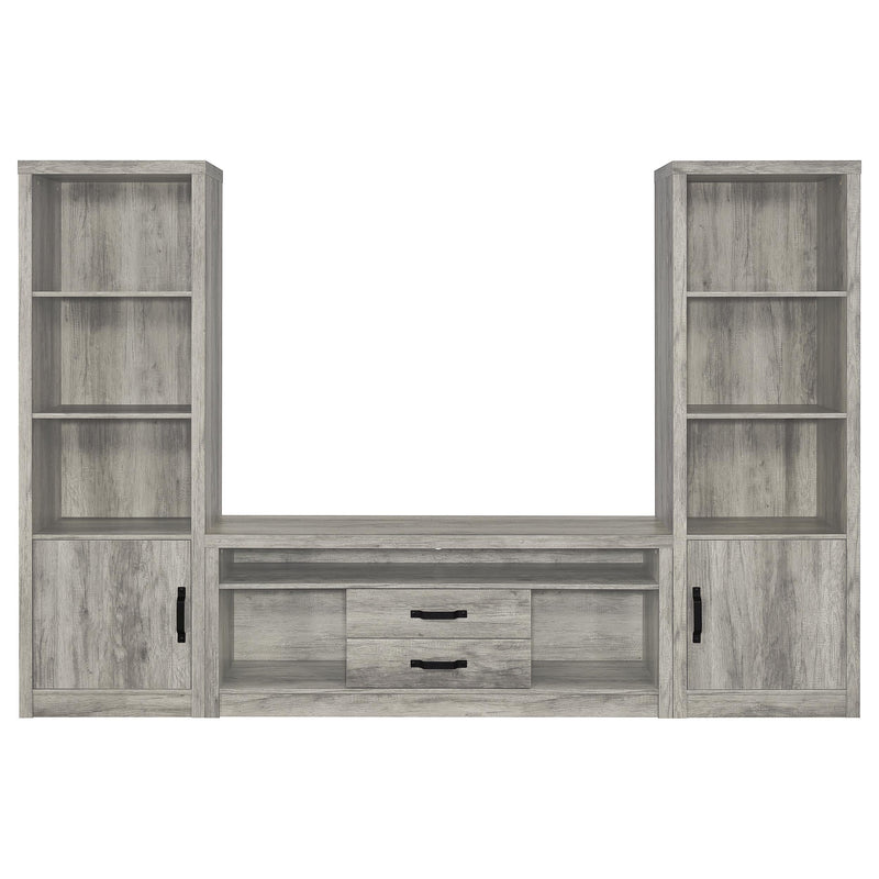 Burke 3-piece 59-inch TV Entertainment Center Grey Driftwood