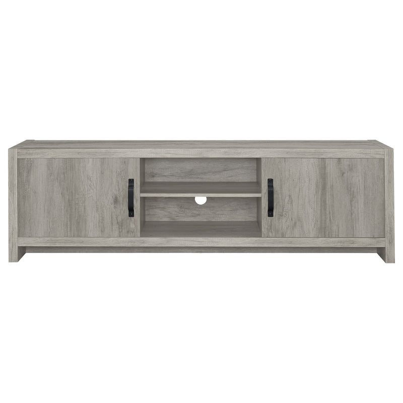 Burke 2-door Engineered Wood 71-inch TV Stand Grey Driftwood