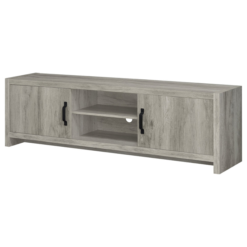 Burke 2-door Engineered Wood 71-inch TV Stand Grey Driftwood