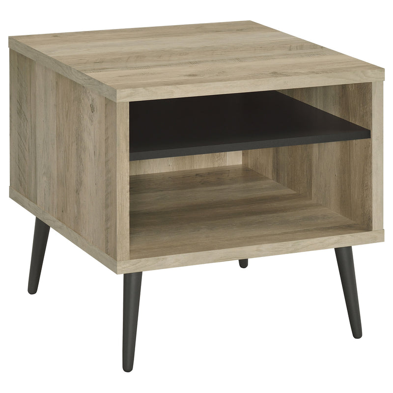 Mesa auxiliar cuadrada de madera de ingeniería Welsh, pino envejecido