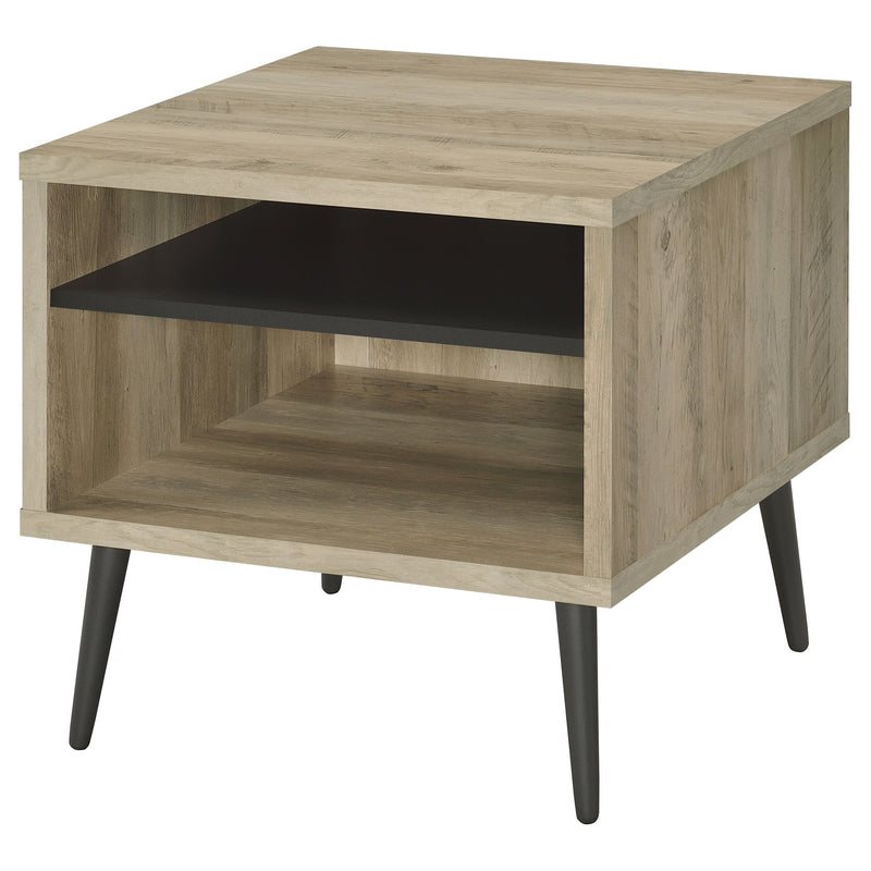 Mesa auxiliar cuadrada de madera de ingeniería Welsh, pino envejecido