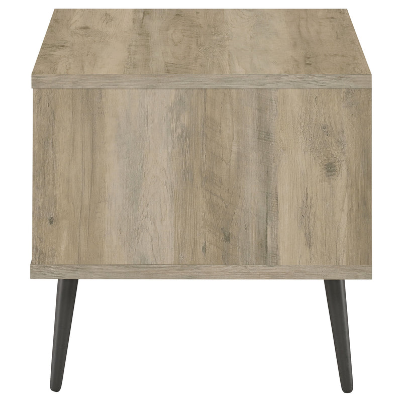 Mesa auxiliar cuadrada de madera de ingeniería Welsh, pino envejecido