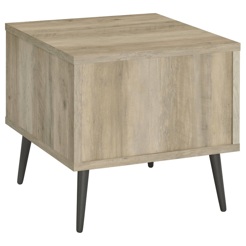Mesa auxiliar cuadrada de madera de ingeniería Welsh, pino envejecido