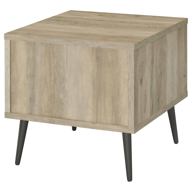 Mesa auxiliar cuadrada de madera de ingeniería Welsh, pino envejecido