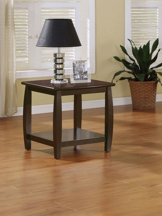 Dixon 1-shelf Rectangular Wood Side Table Cappuccino