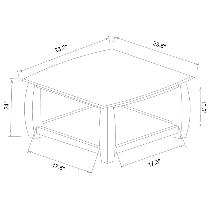 Dixon 1-shelf Rectangular Wood Side Table Cappuccino