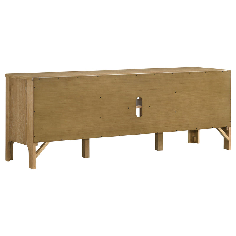 Rowe Mueble de TV de madera de 2 puertas y 65 pulgadas, consola multimedia, roble claro