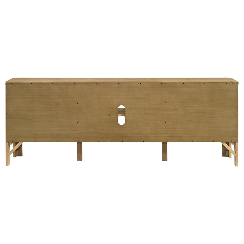 Rowe Mueble de TV de madera de 2 puertas y 65 pulgadas, consola multimedia, roble claro