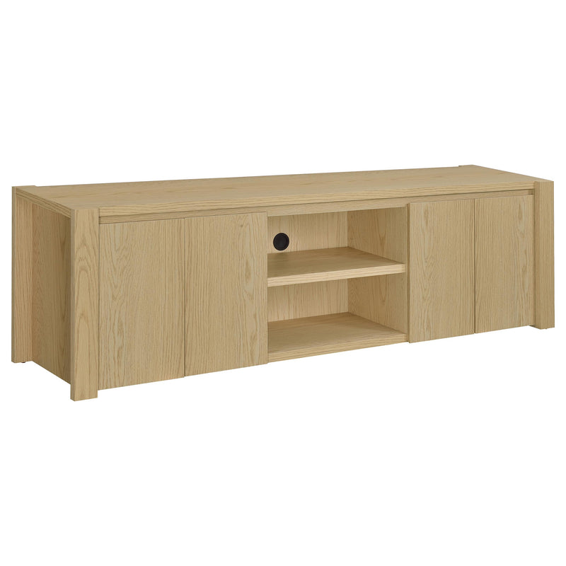 Mueble de TV/Consola multimedia Laurelton de 78 pulgadas con 4 puertas, roble claro