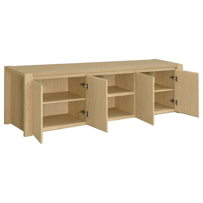 Mueble de TV/Consola multimedia Laurelton de 78 pulgadas con 4 puertas, roble claro