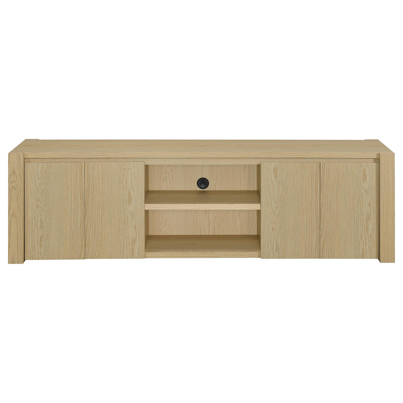 Mueble de TV/Consola multimedia Laurelton de 78 pulgadas con 4 puertas, roble claro