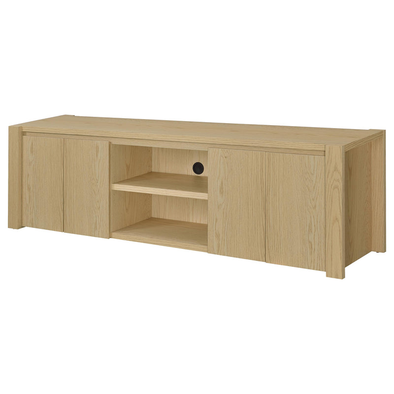 Mueble de TV/Consola multimedia Laurelton de 78 pulgadas con 4 puertas, roble claro