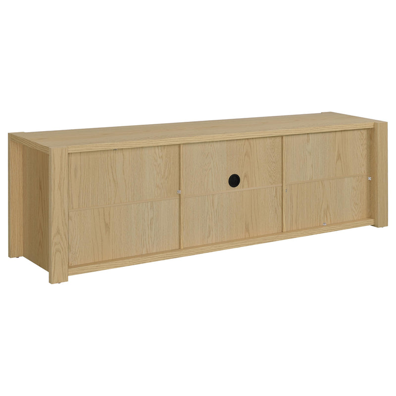 Mueble de TV/Consola multimedia Laurelton de 78 pulgadas con 4 puertas, roble claro