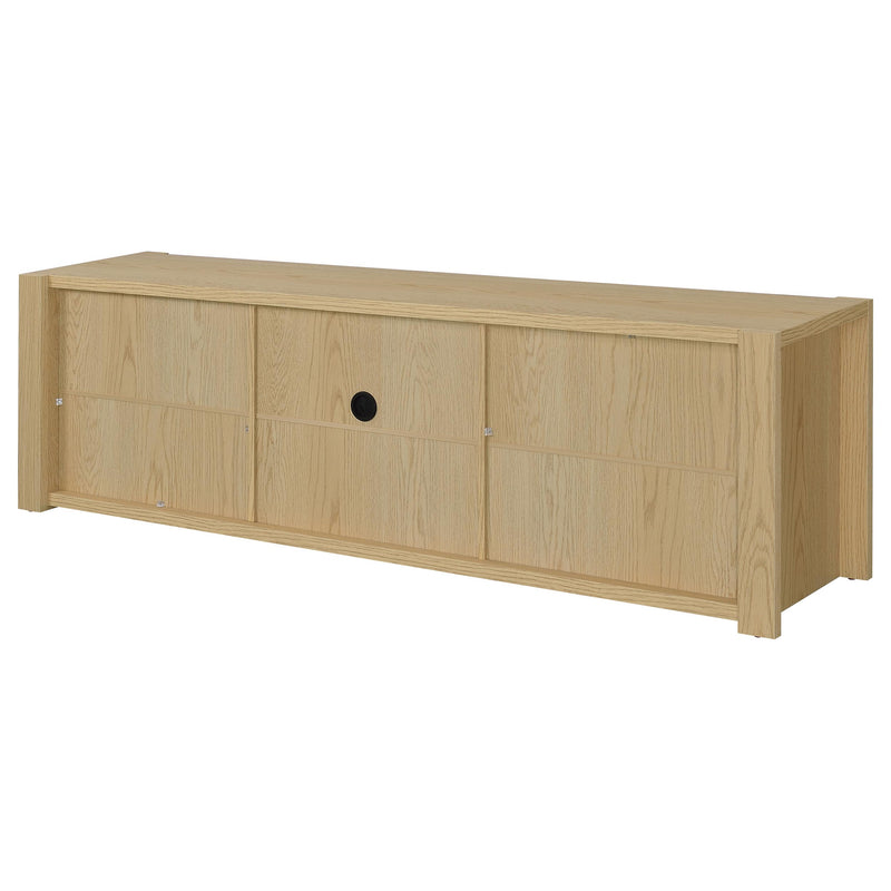 Mueble de TV/Consola multimedia Laurelton de 78 pulgadas con 4 puertas, roble claro