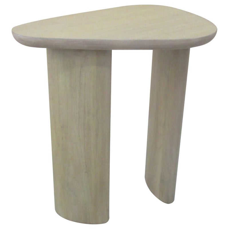 Arjona Contemporary Triangular End Table with Oak Veneer