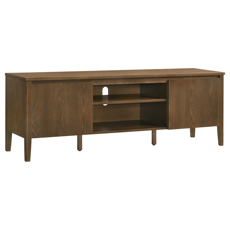 Mueble para TV Thori de 63 pulgadas y 2 puertas, consola multimedia, marrón oscuro