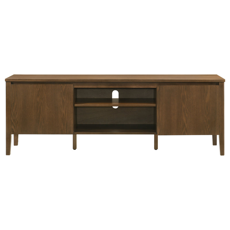 Mueble para TV Thori de 63 pulgadas y 2 puertas, consola multimedia, marrón oscuro