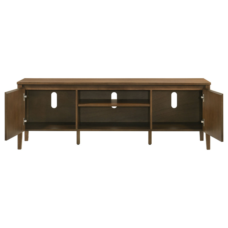 Mueble para TV Thori de 63 pulgadas y 2 puertas, consola multimedia, marrón oscuro