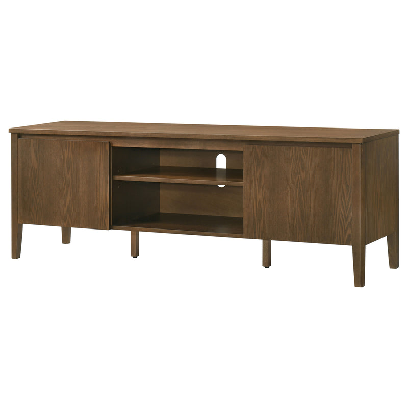 Mueble para TV Thori de 63 pulgadas y 2 puertas, consola multimedia, marrón oscuro