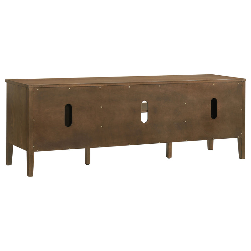 Mueble para TV Thori de 63 pulgadas y 2 puertas, consola multimedia, marrón oscuro