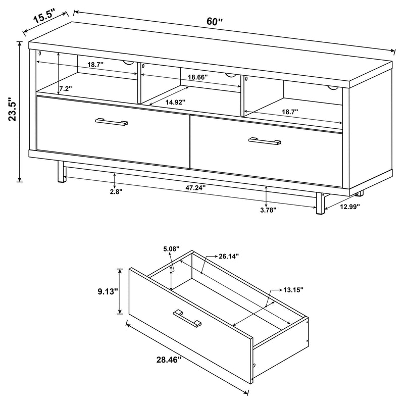 Casey 2-drawer Engineered Wood 60-inch TV Stand