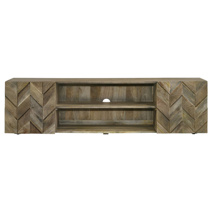 Keese 2-door Wood 70" TV Stand Media Console Mango Brown