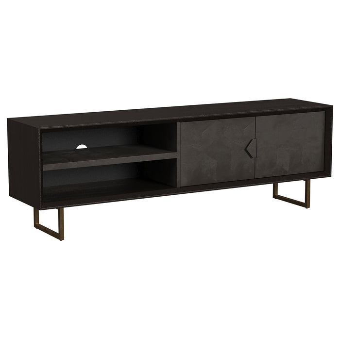 Marsden 2-door Wood 70" TV Stand Charcoal Black