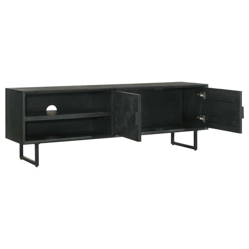 Marsden 2-door Mango Wood 70-inch TV Stand Charcoal Black
