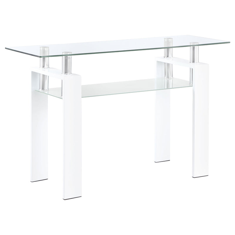 Mesa consola de entrada con tapa de cristal rectangular Dyer