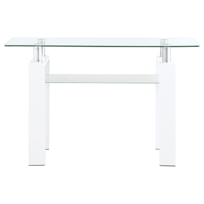 Mesa consola de entrada con tapa de cristal rectangular Dyer