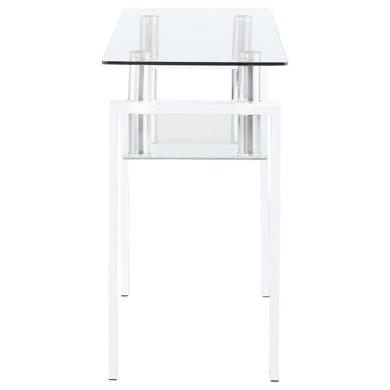 Mesa consola de entrada con tapa de cristal rectangular Dyer