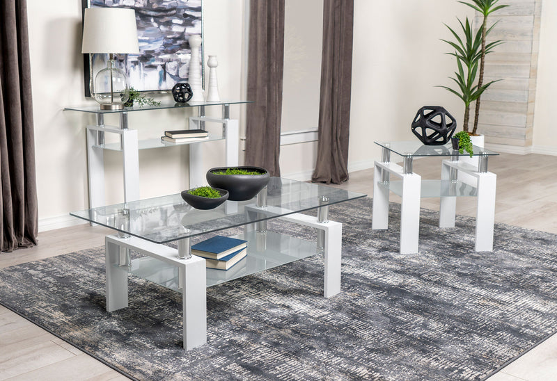 Mesa consola de entrada con tapa de cristal rectangular Dyer