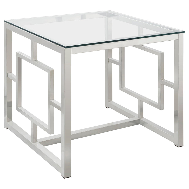 Merced Rectangular Coffee and End Table Set Nickel
