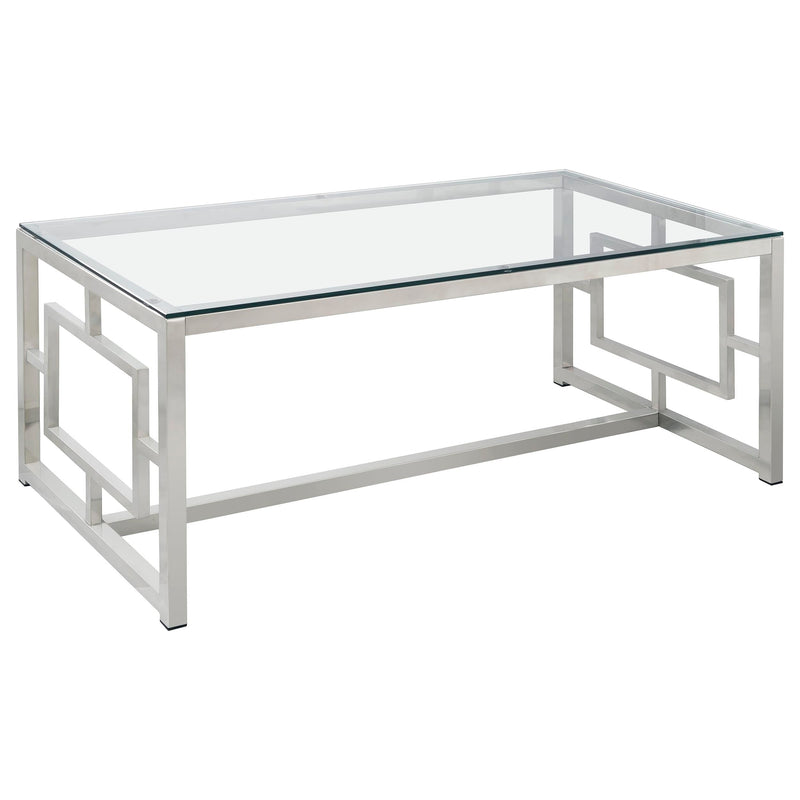 Merced Rectangular Coffee and End Table Set Nickel