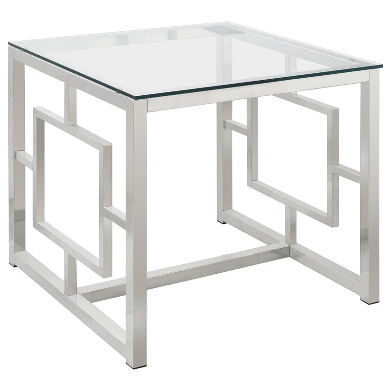Merced Rectangular Coffee and End Table Set Nickel