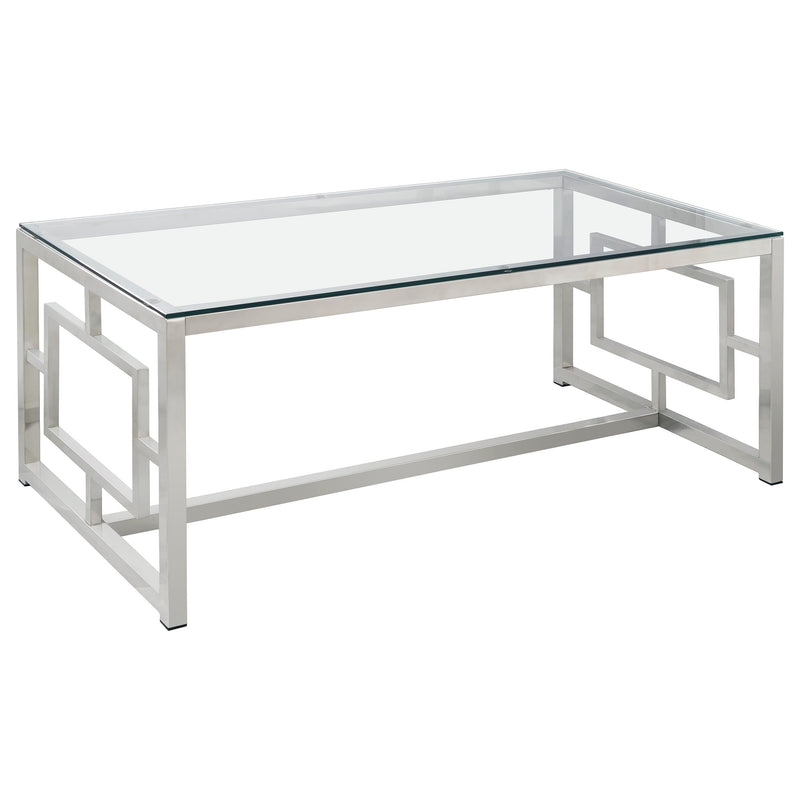 Merced Rectangular Coffee and End Table Set Nickel