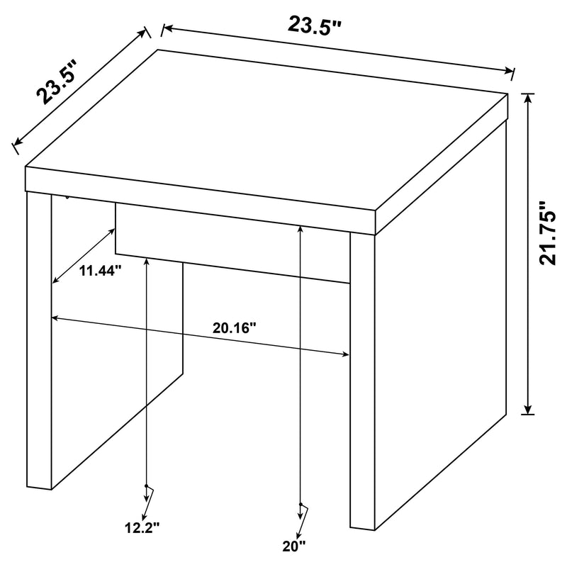 Mesa Auxiliar Lynette Square de Madera Diseñada Mango