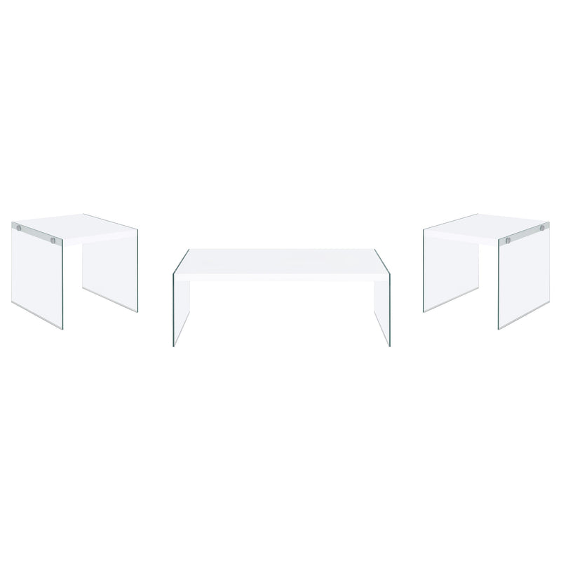 Opal Coffee and End Table Set High Gloss
