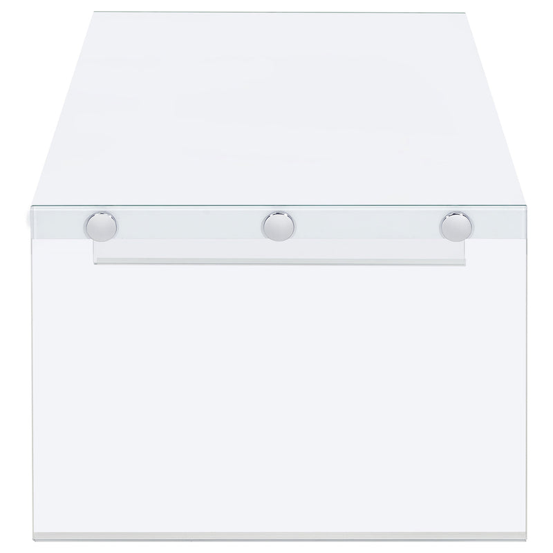 Opal Rectangular Glass Frame Coffee Table White High Gloss