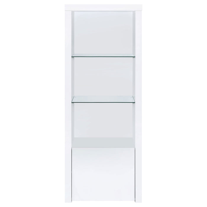 Jude 3-shelf Media Tower With Storage Cabinet White High Gloss