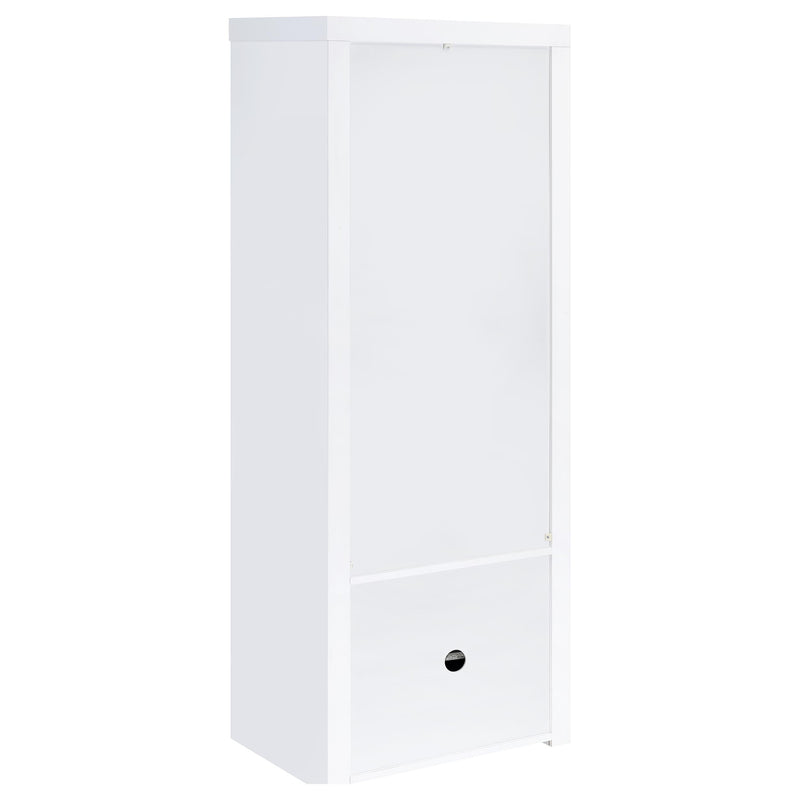 Jude 3-shelf Engineered Wood Media Tower High Gloss White