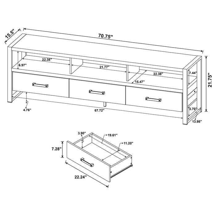 James 2-drawer Composite Wood 48" TV Stand Antique Pine