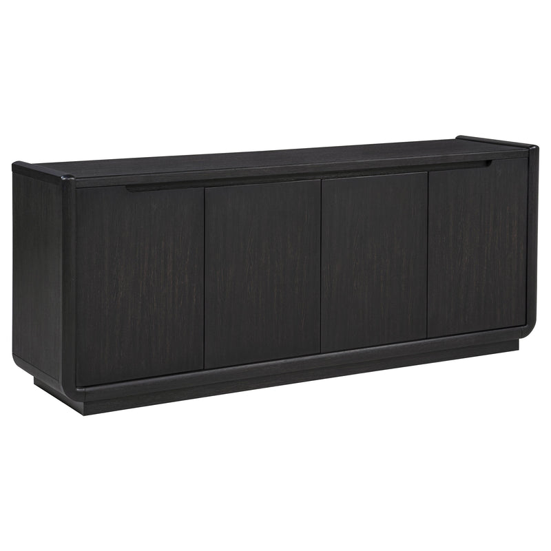 Mueble de TV de 4 puertas Leandro de 72 pulgadas, color negro bruñido