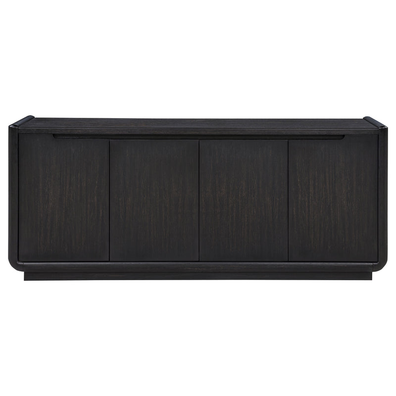 Mueble de TV de 4 puertas Leandro de 72 pulgadas, color negro bruñido